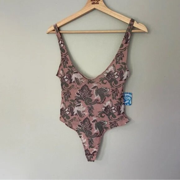 NWT Free People Intimately Floral Mesh Bodysuit in Freesia Pink Women’s SIZE XS - Picture 10 of 13